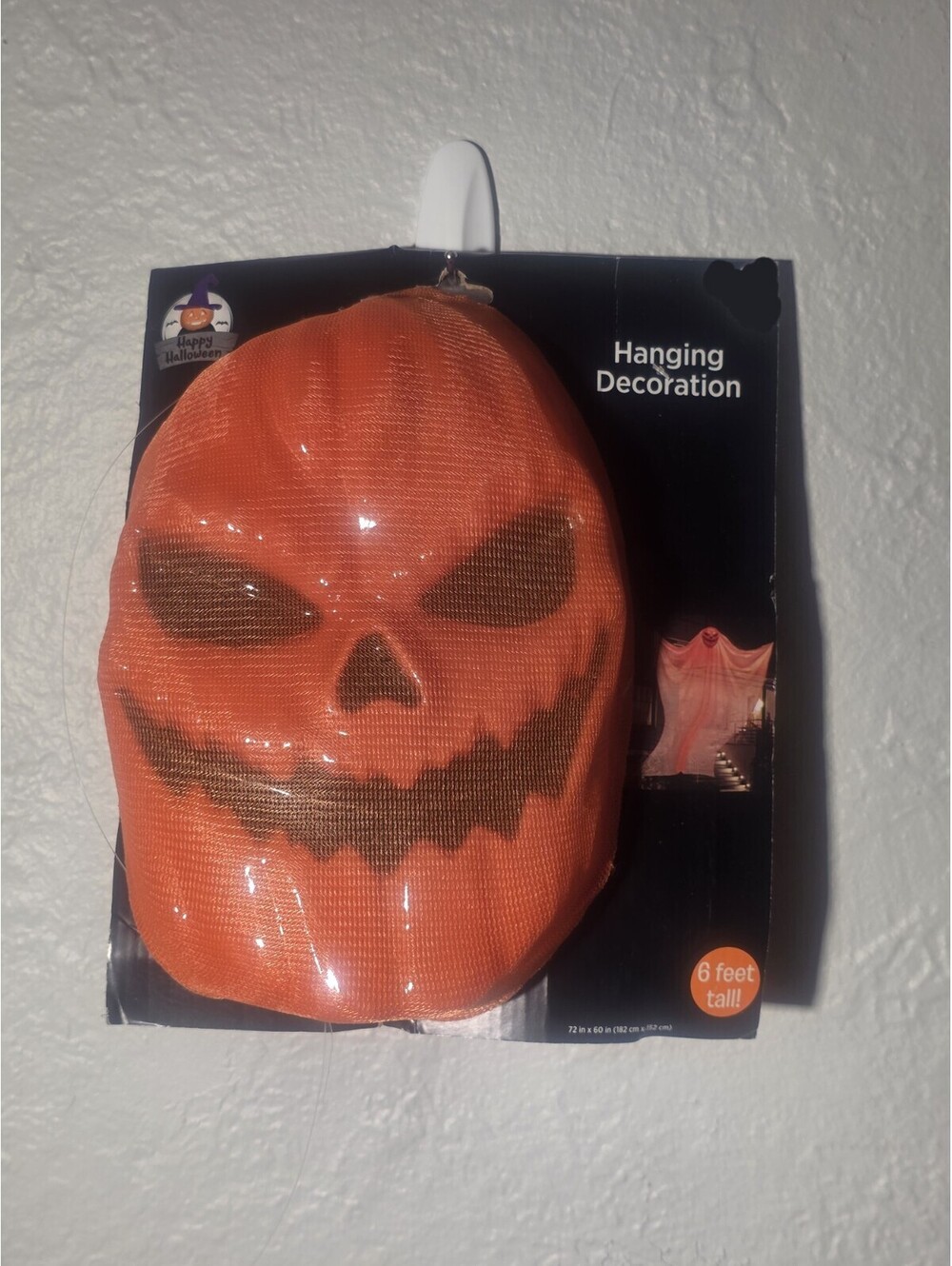 Halloween Hanging Pumpkin Skull Orange Yard Decoration Scary 6 Foot Tall New!